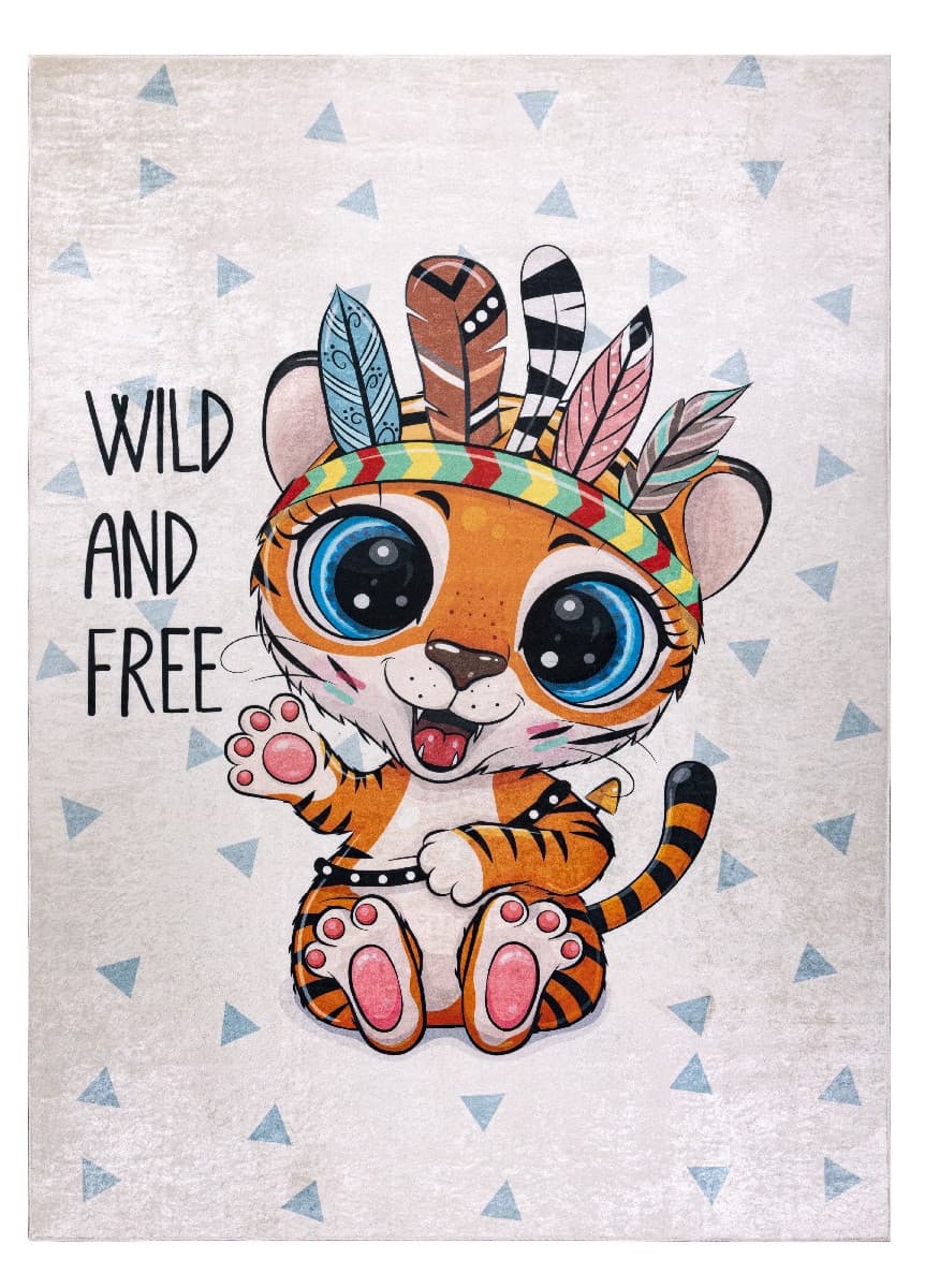 Dětský kusový koberec Bambino 1960 Tiger indian white