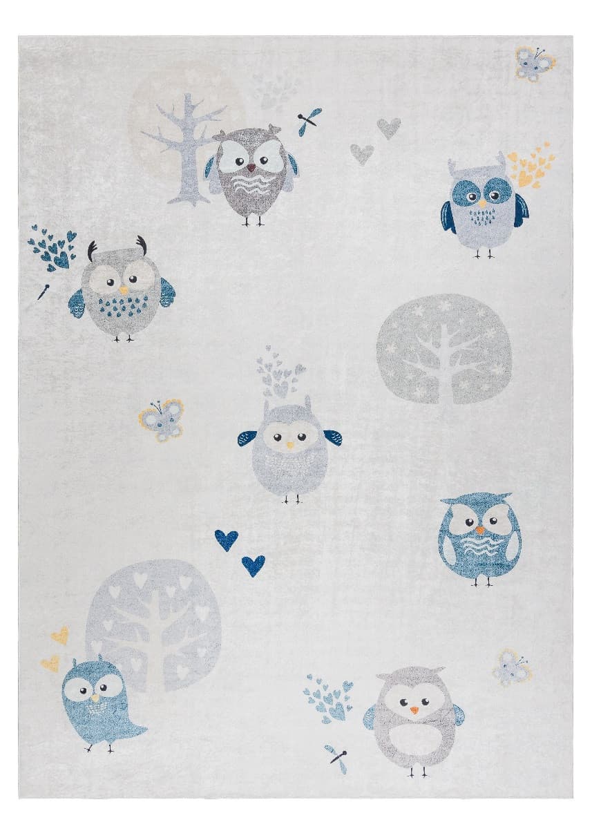Dětský kusový koberec Bambino 1161 Owls grey