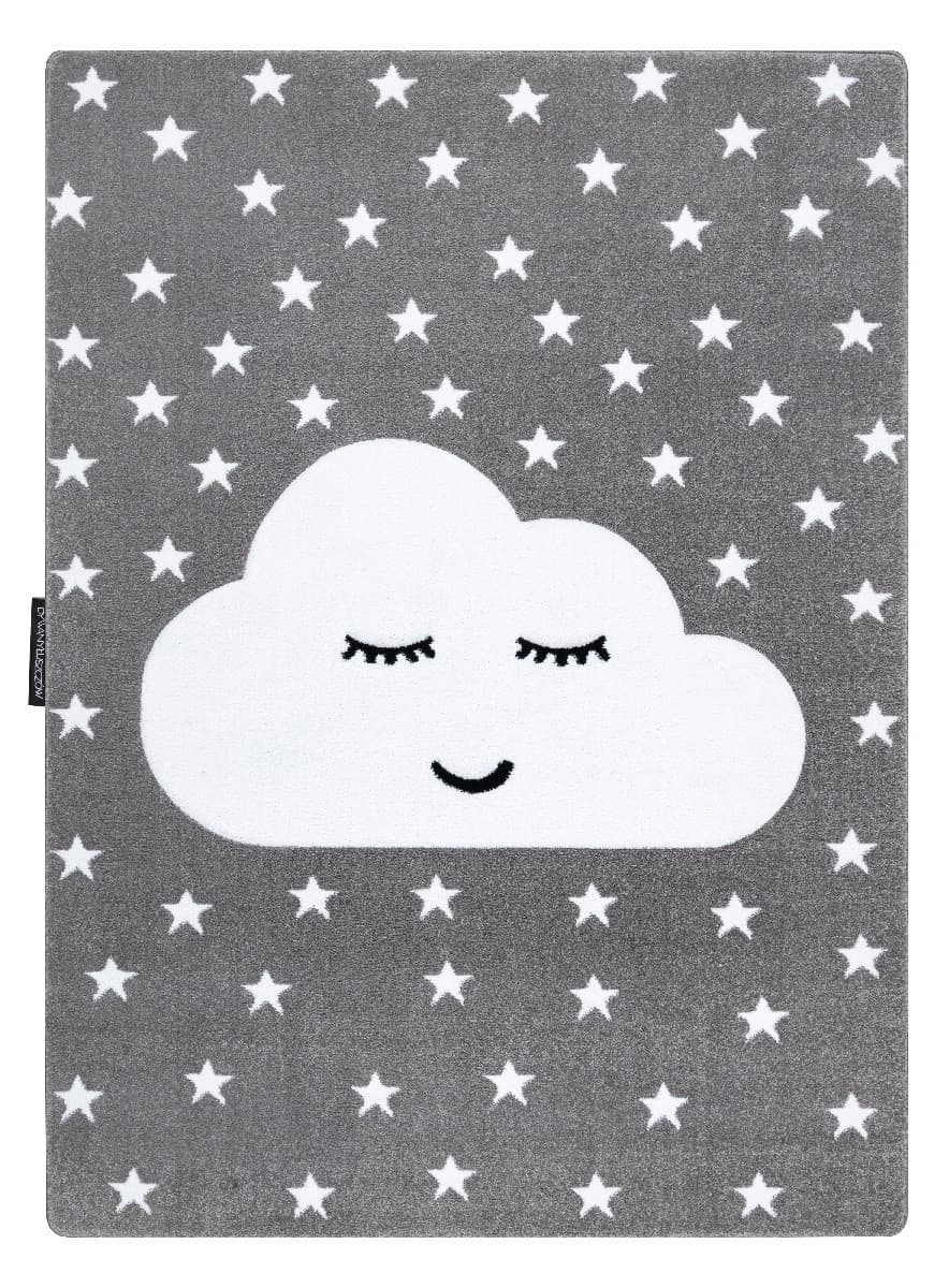 Dětský kusový koberec Petit Cloud stars grey