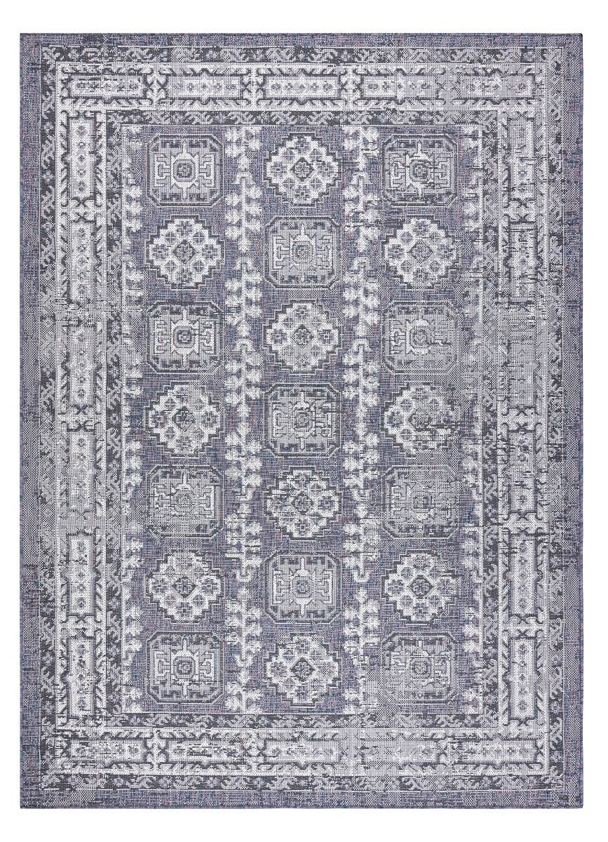 Kusový koberec Sion Sisal Ornament 2832 blue/pink/ecru – na ven i na doma