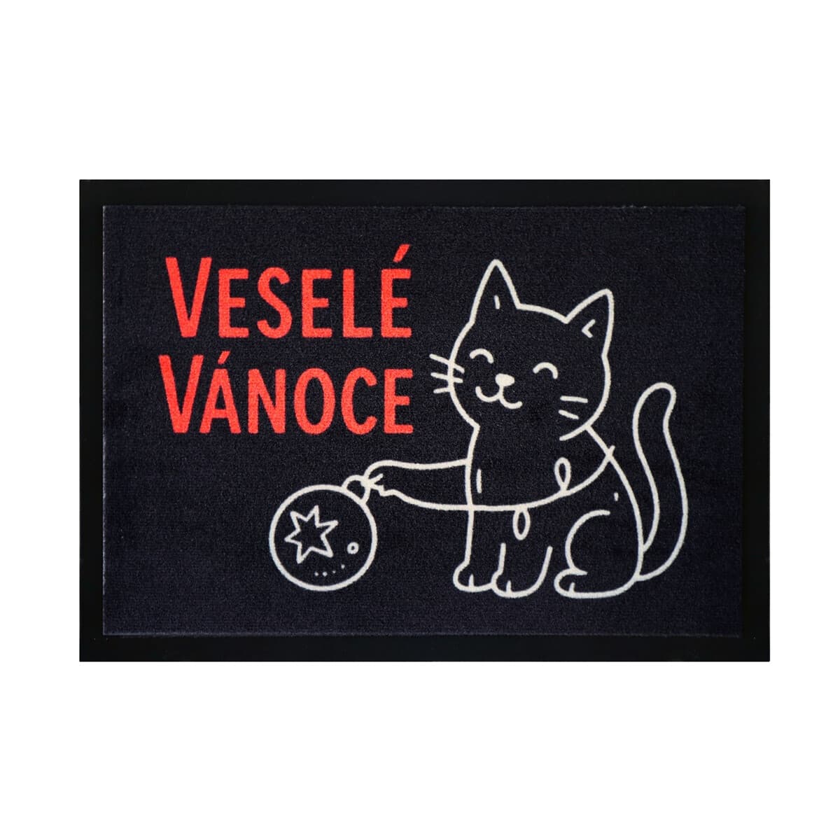 Rohožka Veselé Vánoce s kočkou